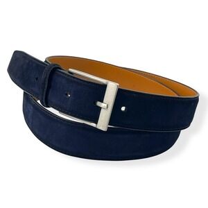 Magnanni Men's Telante Suede Leather Belt in Navy Blue Size 42 Spain Luxury $150